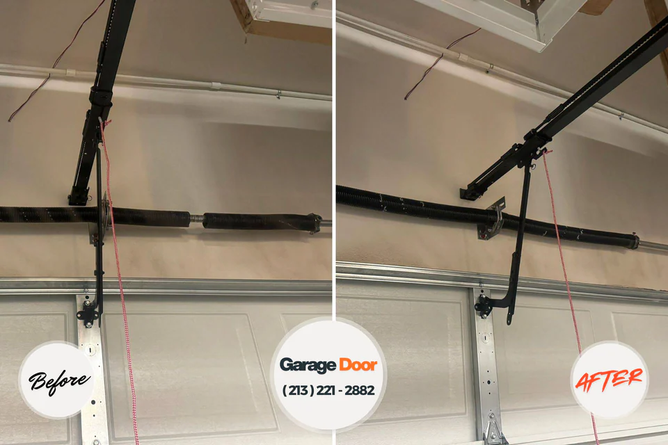 Before and after: garage door repair Coldstream, OH